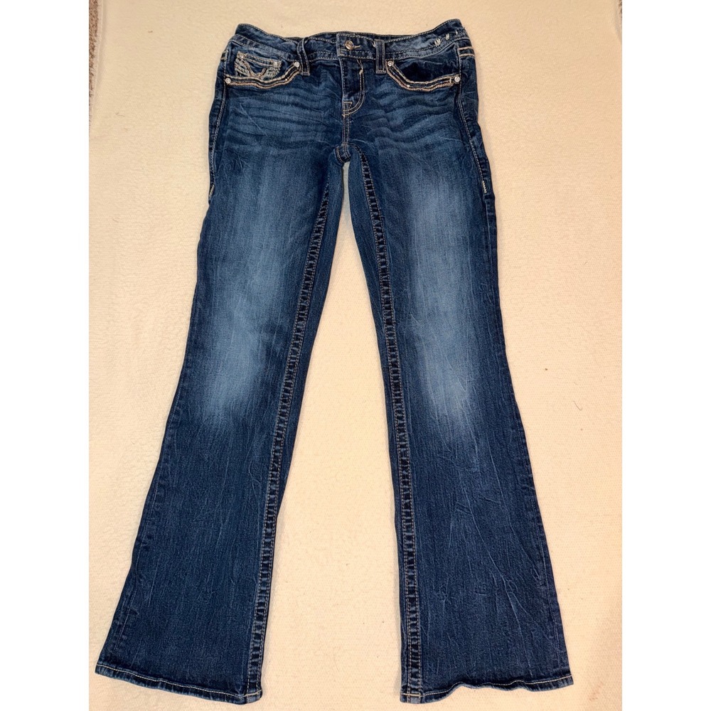 Vigoss Dallas Bootcut Jeans Dark Wash Rhinestone Pockets Womens32x30